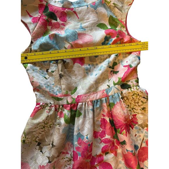 CYNTHIA STEFFE Presley Floral Fit And Flare Jacquard Pink Peony Dress Size 6 - Picture 8 of 9